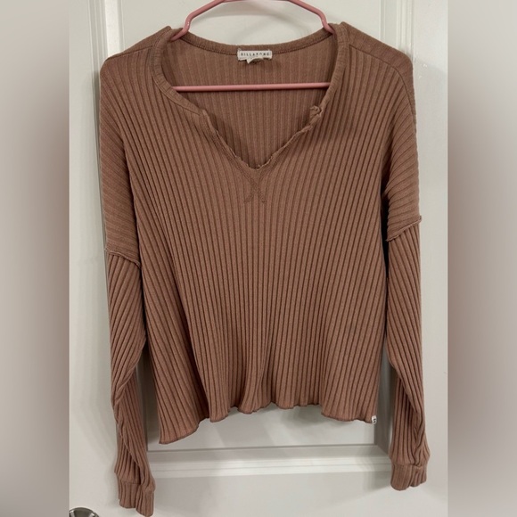 Billabong Tops - Billabong Essentials Ribbed Knit Top in Tan